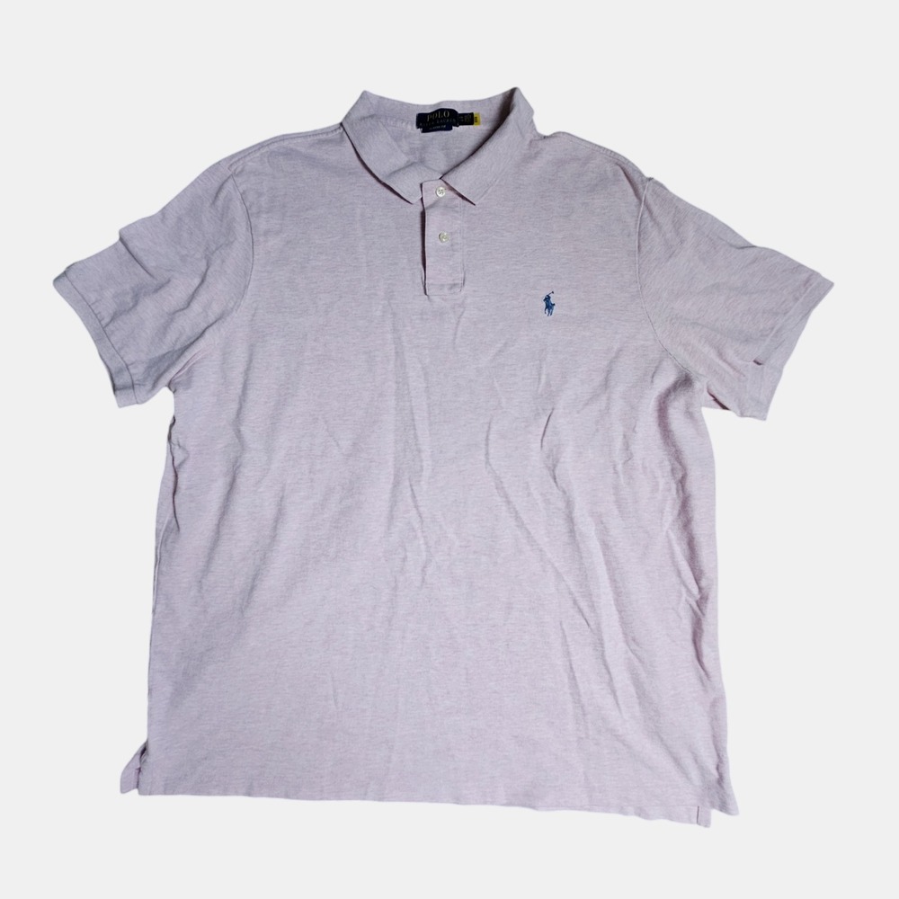 Polo Ralph Lauren Classic Fit Polo Pink Heather Marl 2XL Quiet Luxury Cotton EUC